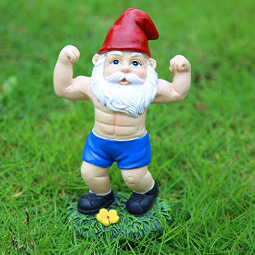 Mrsivrop Funny Workout Garden Gnomes Statues 6.2 Inches Outdoor Muscular Fitness Naughty Gnomes Decorations For Yard, Lawn, Patio, Indoor Gnome Figurine For Home Tabletop #TOP3