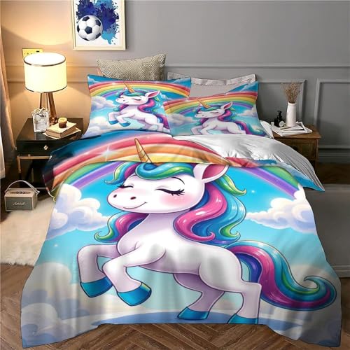Housse de couette licorne ultra douce avec fermeture éclair 3D - 6