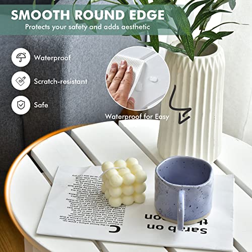 Tangkula Round Outdoor Side Table, 18 Inch Adirondack Table, Outdoor Indoor Chairside End Tables, Weather Resistant, Patio Side Table For Lawn Garden Balcony Backyard Living Room (1, White) #TOP6