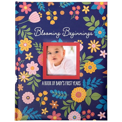 C.R. Gibson Blooming Beginnings First 5 Years Gender Neutral Baby Memory Book, 8.75' W x 11.3' L with 48 Guided Pages, Multicolor
