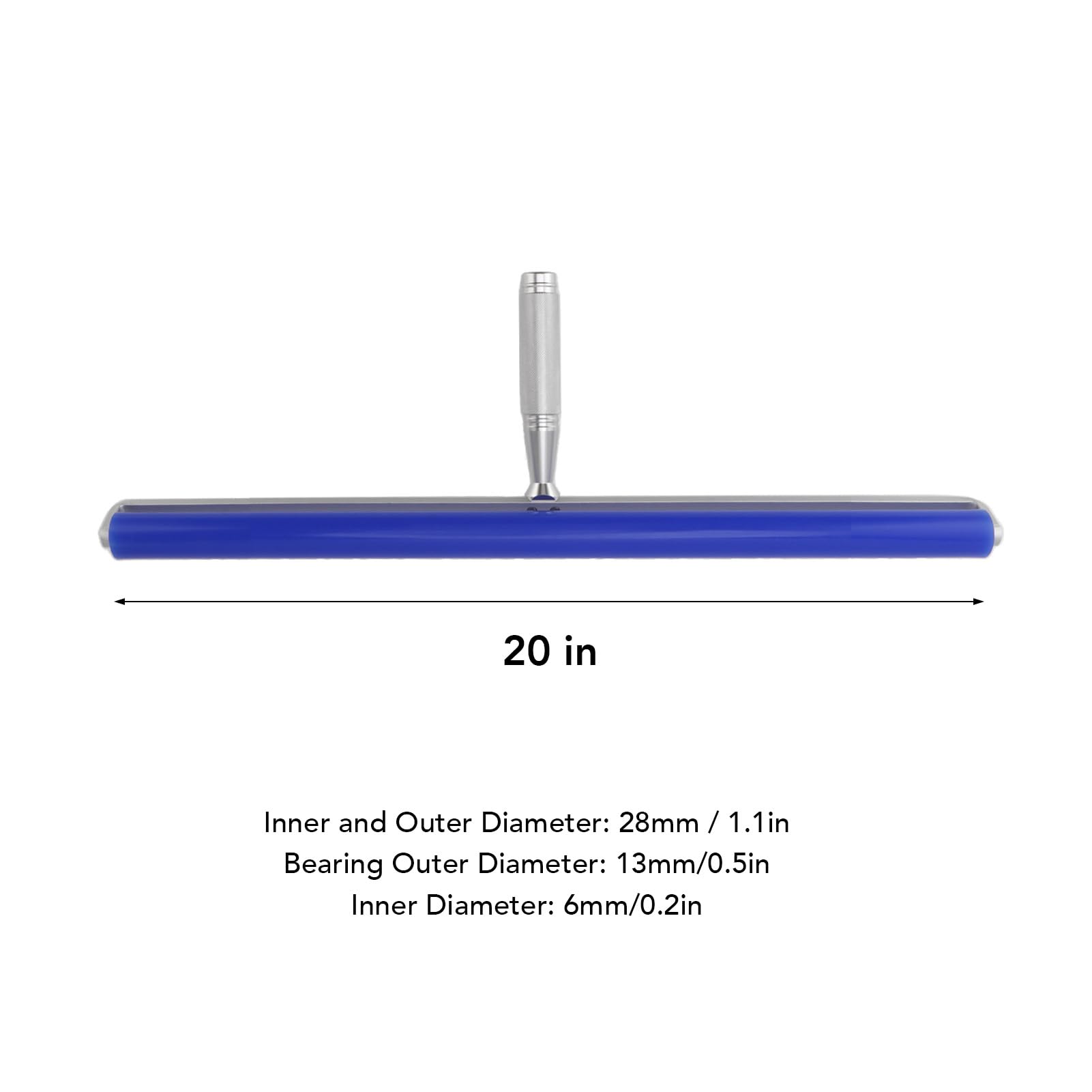 Rullo Rimuovi Polvere, Rullo Manuale in Silicone Blu Strumento di Pulizia Statico a Bassa viscosità da 1,1 Pollici, Maniglia in Lega di Alluminio, per Pellicola per Schermo PCB LCD da (20