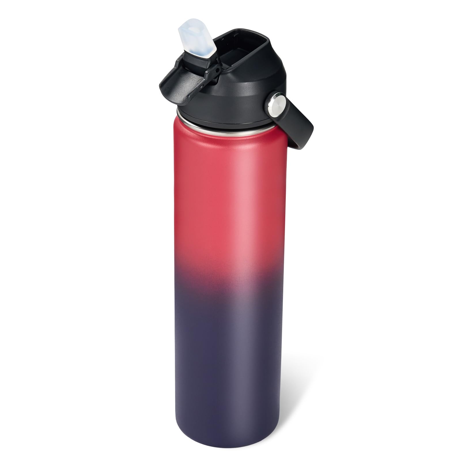 Fijinhom 24oz Insulated Stainless Steel Water Bottle, Wide Mouth Double Wall Vacuum, Silicone Straw, Sweat & Leak Proof, BPA Free Insulated Water