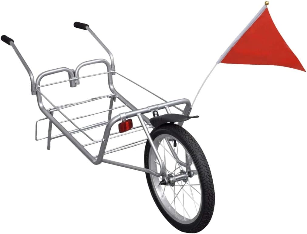 vidaXL Bicycle Cargo Trailer One Wheel with Storage Bag,2 in 1 Cargo Trailer, for Carrying Goods with Ease,for All Bikes with Quick Release Rear Wheels Image