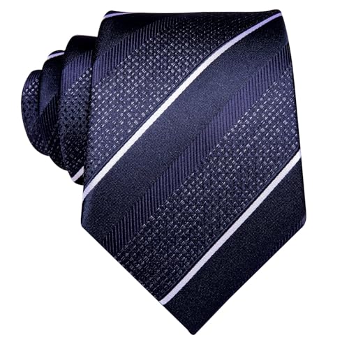 Image of Dubulle Mens Paisley Striped Tie Woven Necktie for Men and Handkerchief Cufflinks Set Wedding Formal Business