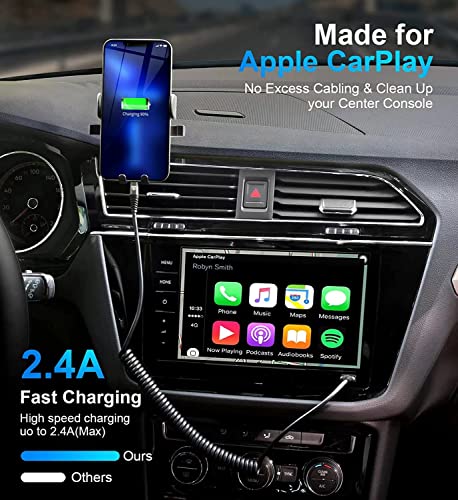 Coiled Lightning Cable, Iphone Charger Cable 3Ft For Car, 2 Pack [Apple Mfi Certified] 3 Feet Lightning Cord Compatible With Iphone14/13/12/11 Pro Max/Xs Max/Xr/Xs/X/8/7/Plus/6S Ipad/Ipod- Black #TOP1