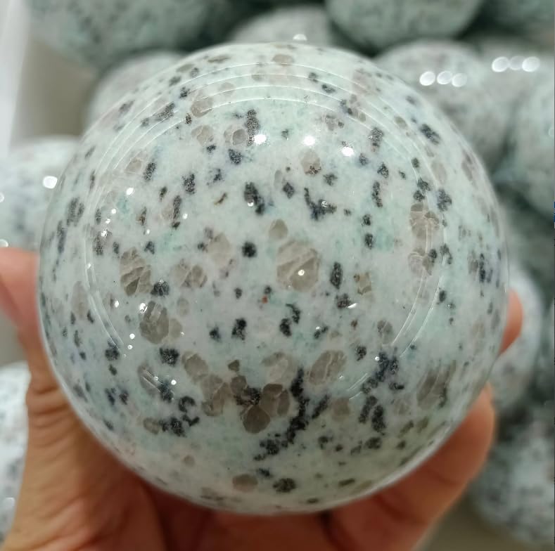 Natürliche Himmelblaue Steinkugel, Quarzkristall, Energiekugel, Mineralprobe, Heimdekoration, Edelstein,61-65mm