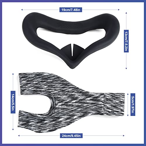 Omnisee Face Cover Kit kompatibel mit Oculus/Meta Quest 2, Silikon-Gesichtsabdeckung und Polyester-Augenabdeckung für VR-Gesichtsschutz, Zubehör für Oculus Meta Quest 2 - Image 3