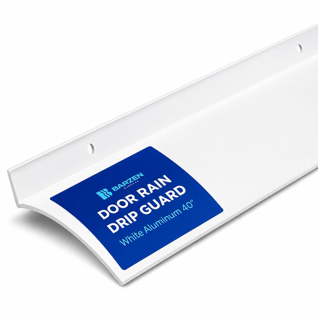 Photo 1 of *** Stock photo reference ** Barzen Exterior Door Rain Drip Guard - Over Door Drip Cap Rain Deflector for Windows and Doors - 2.5 Inches Wide, 40 Inches Long, Universal Fit - Aluminum White Finish