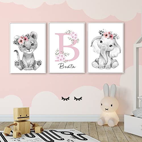 3 Stampe su Tela Prenom Personalizzato Bebe 30 x