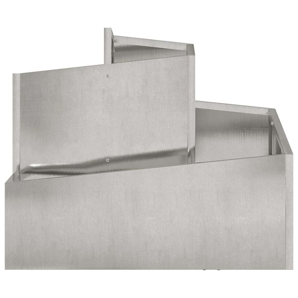 vidaXL Doniczka ogrodowa Srebrny 60 x 60 x 50 cm Stal nierdzewna, Ogród i taras, nowoczesny metalowy doniczka na zewnątrz, dekoracyjny pojemnik na rośliny, akcesoria na patio