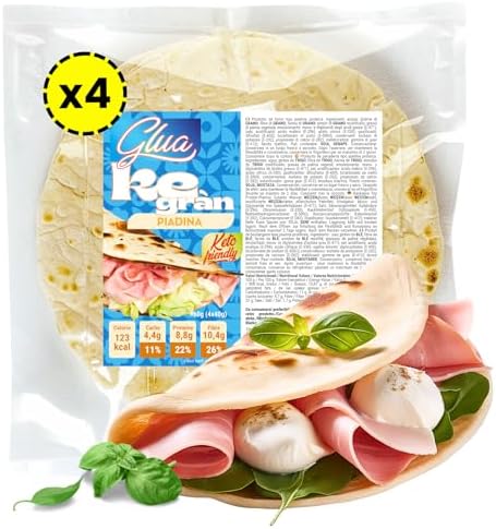 Piadina Proteica keto Senza Carboidrati 4 Pezzi Piadina Keto da 5...