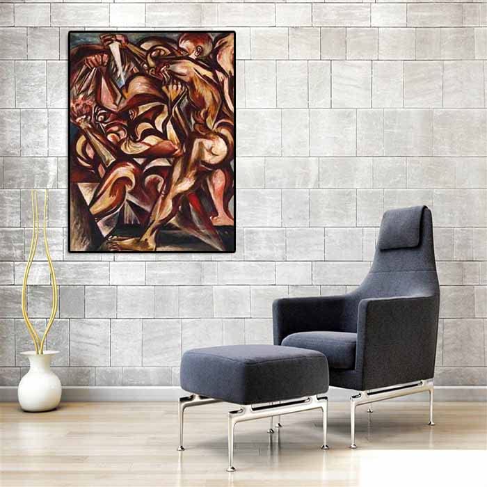 Yajierui Cuadros Decoracion Salon Modernos Jackson Pollock 《NO 98》Talla (80x120cm) 32x48...