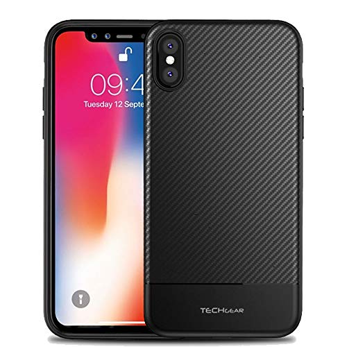 Techgear - Carcasa flexible para iPhone XS Max (poliuretano termoplástico), diseño de piel de cuervo