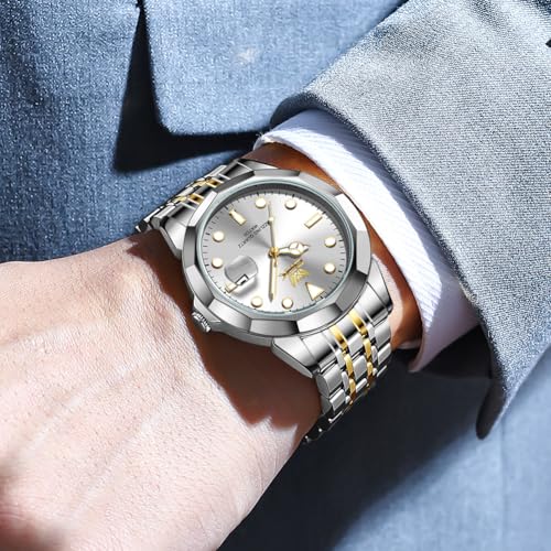 Image of OPK Watches for Men Diamond Roman Analog Mens Watches Waterproof Large Stainless Steel Men Wrist Watch Business Father Gift Watch