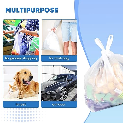 Image of LimonLaviu Plastic Bags - 300 Pack (11.5'x 6.5 inch x 21') with Handles for Small Business, Restaurants, Grocery & Trash