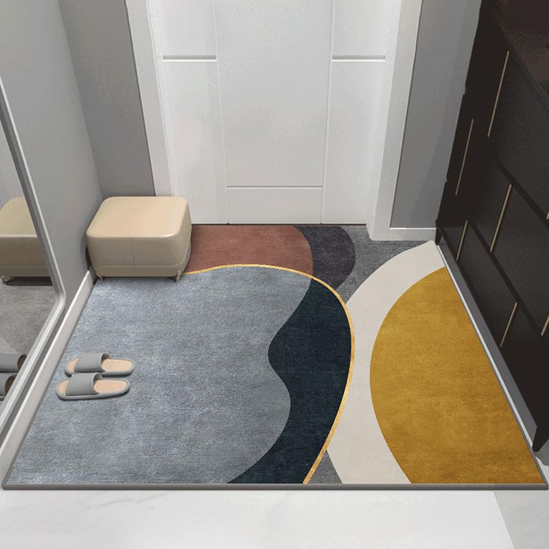 Tapis de chambre antidérapant jaune gris pour sécuriser et isoler le sol