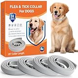 4 Pack Flea and Tick Collar for Dogs - 25" Adjustable Collar Fits Dogs, Long-Lasting 24-Month Protection for Small, Medium, and Large Dog – Waterproof Flea Tick Prevention