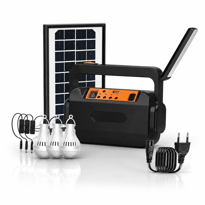 Elevea 𝟏𝟓 𝐘𝐞𝐚𝐫 𝐋𝐨𝐧𝐠 𝐋𝐢𝐟𝐞 𝐖𝐚𝐫𝐫𝐚𝐧𝐭𝐲 Portable Solar Inverter Set, Solar Panel with 3 LED Bulbs, Mobile Charging Cable, Solar Emergency Light Kit for Home, Camping, Travel-image-20