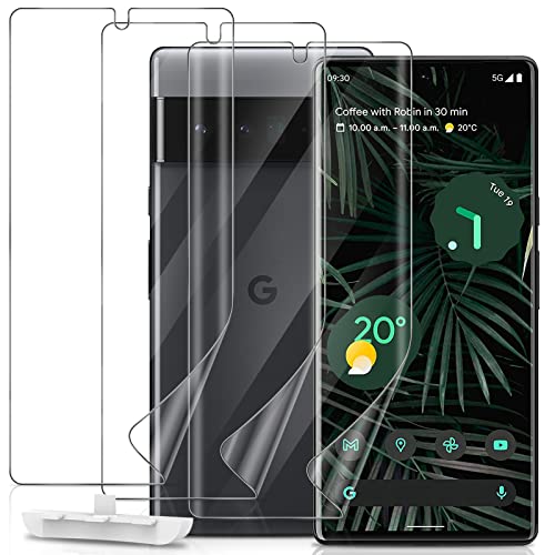 GiiYoon 3 PACK Screen Protector for Google Pixel 6 Pro Flexible TPU Film [Support Fingerprint Touch] [HD Full Coverage] [Easy Installation] [Scratch Resistant] [Bubble Free]