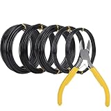 LANIAKEA 5 Rolls Bonsai Wires, 5 Sizes - 1.0 mm, 1.5 mm, 2.0 mm, 2.5 mm, 3.0 mm Anodized Aluminum Bo