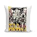 Housse de Coussin Taie Film Retro Dessin Pulp Fiction Thriller Travolta Truman Tarantino (40x40 cm)