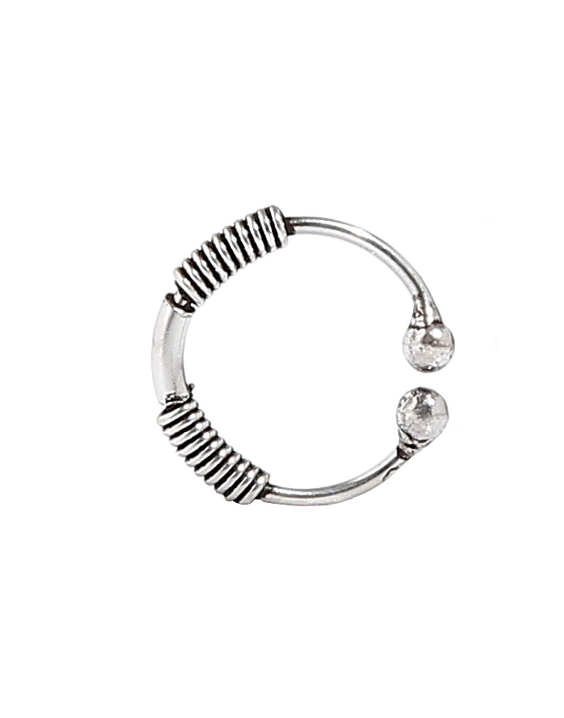 Abhooshan Pure 92.5 Sterling Silver Press On Nose Ring | No Piercing required - Just Clip-On. Stylish Septum Couch Helix | With Certificate of Authenticity (Stylish Oxidized Pure Silver) (B07G62TC7Q) Amazon Price History, Amazon Price Tracker