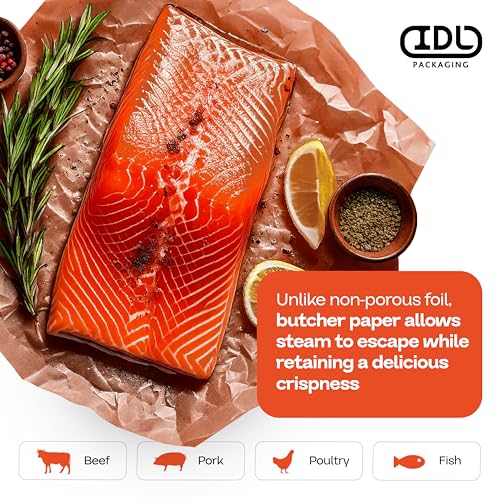 Image of Peach Butcher Paper 24 inch x 12000 inch (1000 feet) - USA-Made Natural Butcher Paper Roll for Meat and Fish - Uncoated, Unwaxed & Food-Grade Material for Smoking, Grilling & Barbecue by IDL Packaging