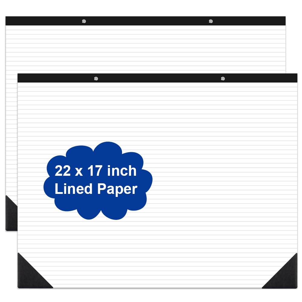 Blocs de papel rayados de 22 x 17 pulgadas con hojas gruesas de 100g para escritura limpia