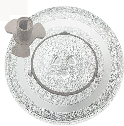 Brewix Round Microwave Glass Tray Turntable Glass Plate With 3 Knobs Small Glass Dish For Microwave Oven Scratch-Resistants Plate With Turntable Coupler And Ring Turntable (Size : Diameter 31.5Cm) #TOP15