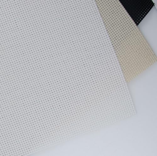 Image of KCS 3 pc of 15 inch x 18 inch(38cmx45cm) Counted Cross Stitch Cotton Aida Cloth Needlework Rolled Fabric Box,11CT,White+Oatmeal+Black