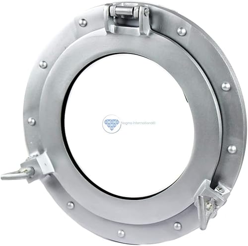 Miniatura 7 de Nagina International Espejo vintage antiguo de aluminio de alta calidad para montar en la pared, de coca cola, ventana de ojo de buey de barco,