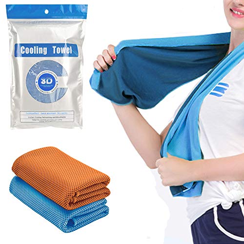 Suntapower Toalla de enfriamiento de hielo frío,Toalla de fitness para deportes, entrenamiento, Fitness, gimnasio, yoga, pilates, viajes, Camping y más (Naranja)