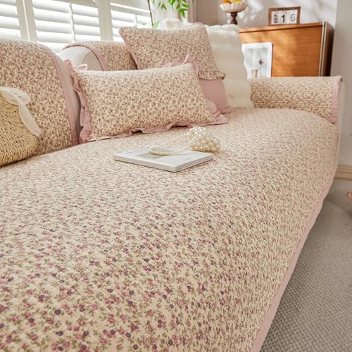 Covypan Couch Cover for Dogs, Floral Sofa Protector,Pink,27.6"x59"