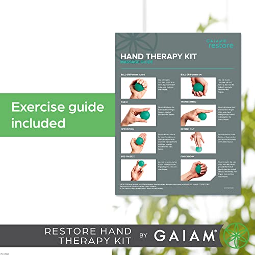 Image of Gaiam Restore Hand Therapy Exercise Ball Kit - 3-Level Hand Grip Strengthener Massage Balls (Soft, Medium, Firm) for Physical Therapy & Hand Pain Relief, Ease Muscle Tension with Hand Balls - Set of 3