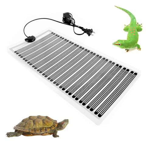 パネルヒーター 爬虫類用シートヒーター 爬虫類加熱マット 25W 温度調整可能 両生類 爬虫類ヒーター シート 加熱マット 爬虫類・両生類・小動物用 ピタリ適温 小動物 保温 冬眠対策 (22*42cm)
