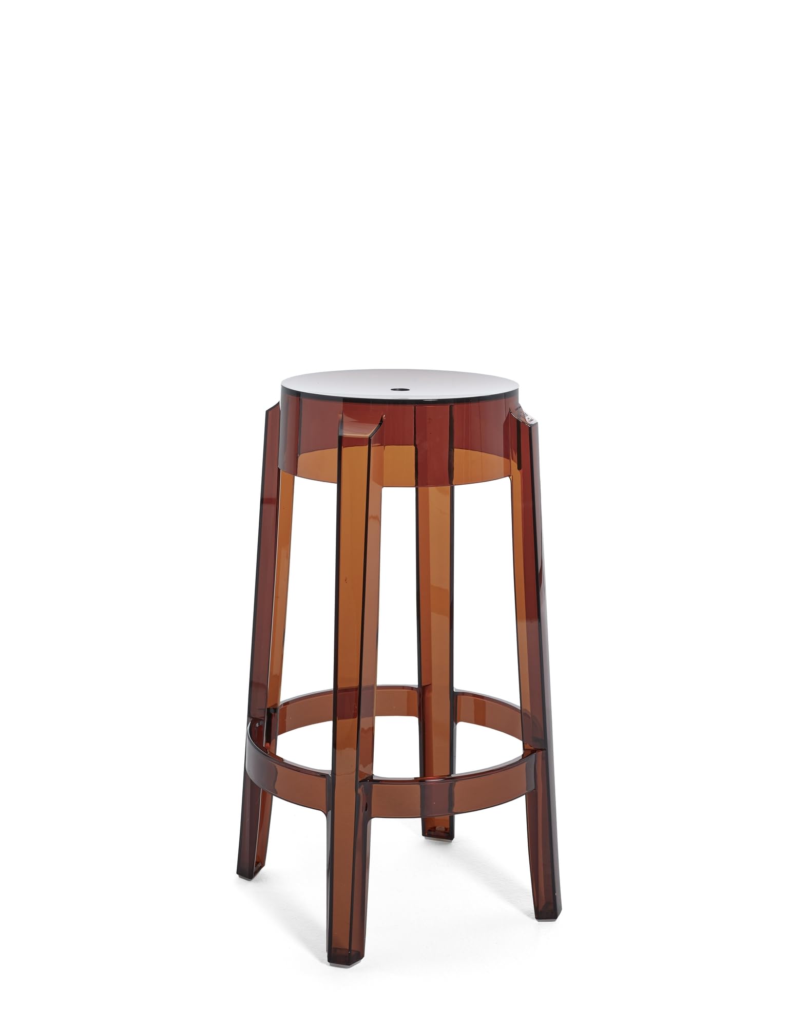 Kartell Charles Ghost, Set 2 stools, H 65 cm, Amber