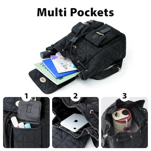 Image of REVOTRA Small Backpack for Women, Mini Puffer Purse with Anti-theft Pocket, Small Waterproof Purse with Magnetic Closure & Multi-Pocket, Lightweight Quilted Daypack for Work, Travel, School