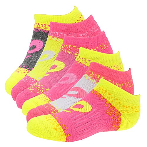 ASICS Youth Splatter No Show Yellow Ribbon Socks