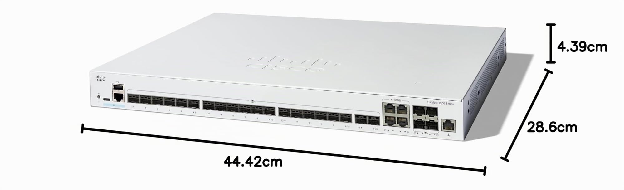 Commutateur administrable Cisco Catalyst 1300-24XS, 20 Ports SFP+ 10G, 4 Ports Mixtes SFP+ 10GE, Garantie limitée à Vie (C1300-24XS)