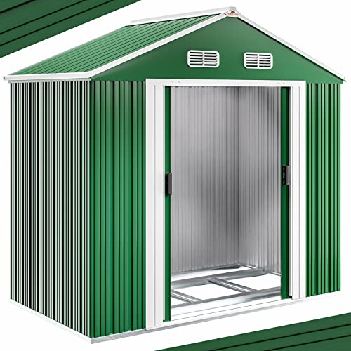 Deuba Abri de Jardin en métal Vert XL 196x132x188cm cabane de Jardin 1,8m² Fondation Incluse Rangement abri à Outils vélos 3,1m³