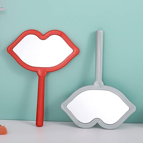 Miniatura 3 de Beavorty Espejo de maquillaje de viaje, 7 piezas, espejos cosméticos de mano, espejo de maquillaje en forma de labio, espejo de escritorio para el