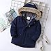 Toddler Kids Boys Girls Thicken Fashion Coat Solid Hooded Jacket Toddler Windproof Thick Snow Jackets (Navy, 5-6 Years)