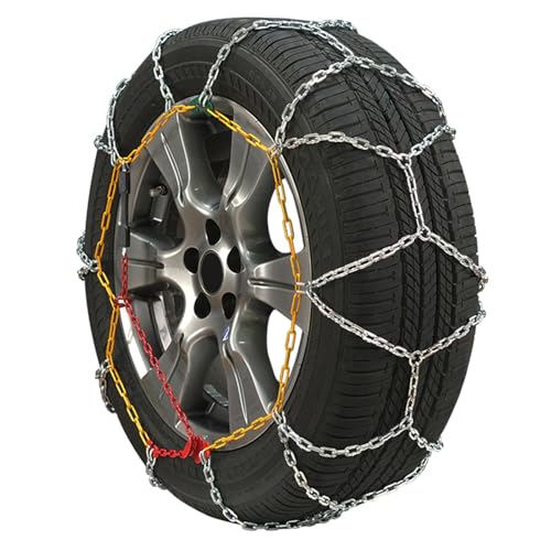 Snow Chains Auto Fixing for Passenger Car SUV Pickup Truck 1 Min Quick Fit Easy Installation Tire Chains Universal Emergency Tire Traction Chain - Set of 2 (KN150)