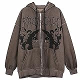 Ocasión: sudadera Y2K de gran tamaño, chaqueta de primavera para mujer con capucha adecuada para uso casual, trabajo, uso diario, fiesta, club, escuela, hogar, calle, vacaciones y playa. Especialmente perfecto para primavera y otoño.
