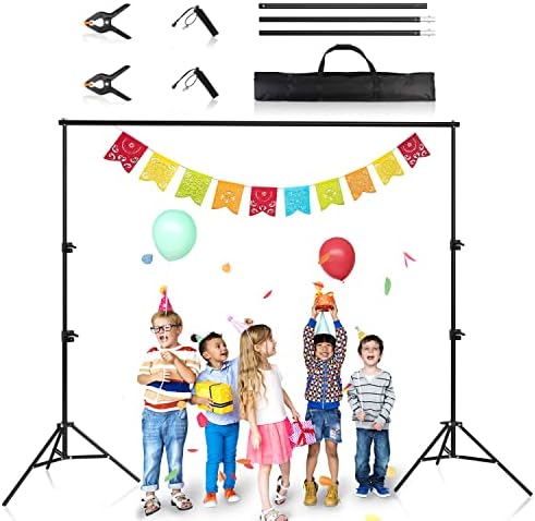 Backdrop Stand for Parties, IFKDNR Back Drop Adjustable Stand, 6.5ftx6.5ft Portable Background Stand for Baby Shower, Birthday Parties, Photo Studio