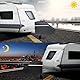 Cozary Deichselabdeckung Wohnwagen Anhänger, 600D Deichselhaube mit Reflexstreifen, Universal Wasserdicht Deichselabdeckung mit Doppel-Klickverschluss für Pferdeanhänger, Bootsanhänger - Schwarz