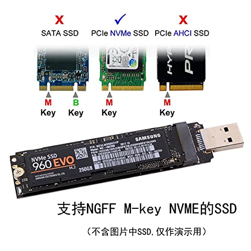 Adaptador USB 3.0 a NVME M-Key M.2 SSD con Case miniatura 6