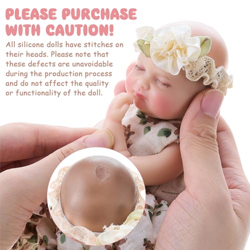 Set de 2 muñecos bebé de silicona realista, 8 pulg. miniatura 6