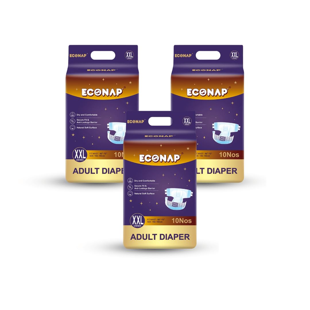 Econap Adult Diaper Tape Style - Unisex, High Absorbency, Anti-Bacterial and Deodorization, 3D Leak Guard (XXL, 30) (B0CD79N7DY) Amazon Price History, Amazon Price Tracker