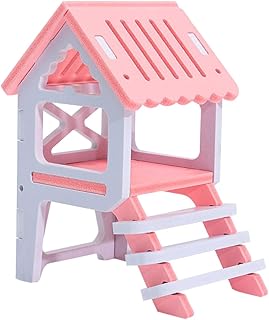 SEWOART Brinquedos de animais pequenos brinquedos de coelho de madeira coelho brinquedo cama de hamster casa de animal de estimação pequenos brinquedos animais de estimação casa de hamster de madeira cabana de hamster de madeira coelho escada ouriço ninho de dormir bambu